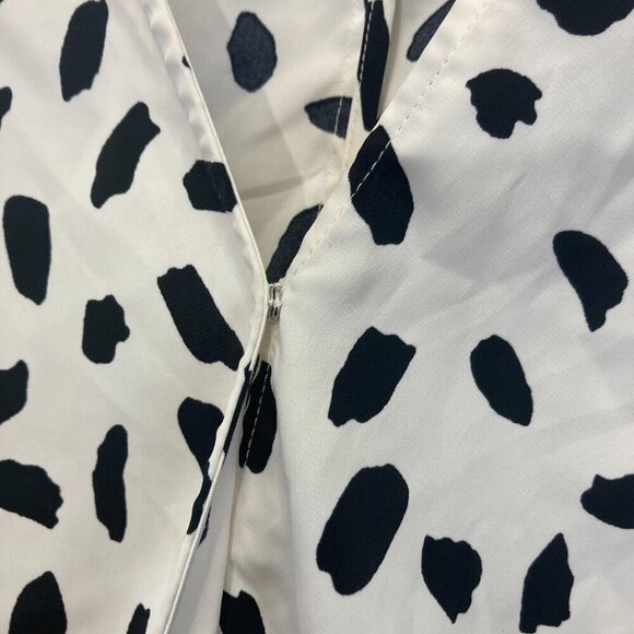 Umgee Dalmatian Tiered Ruffle Dress Size Large White Polka Dot 3/4 Sleeve Spring - Picture 7 of 13